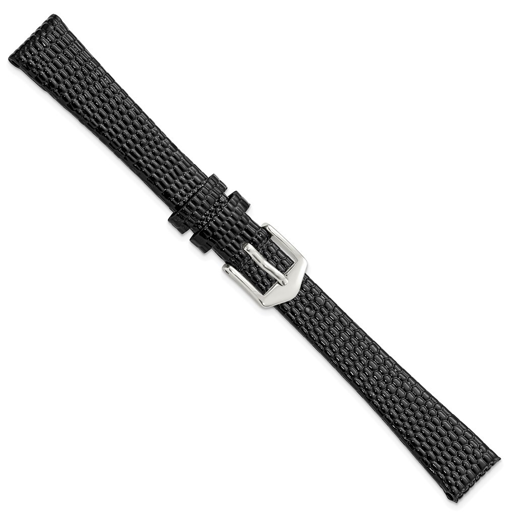 Gilden 13mm Black Flat Lizard-Style Grain Calfskin w/Watch Band