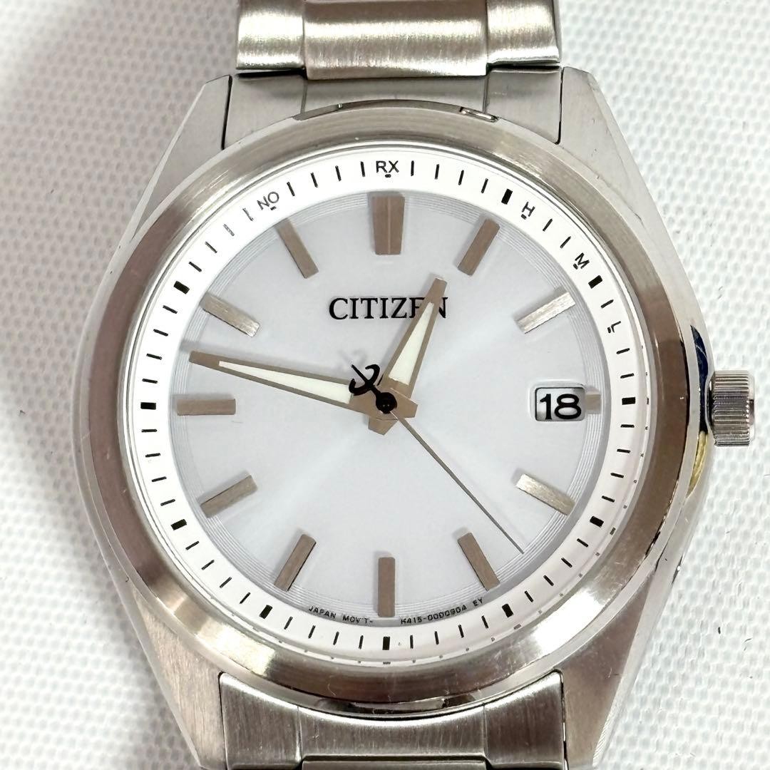 CITIZEN Wristwatch Eco Drive Radio Clock White Dial Silver 1 49