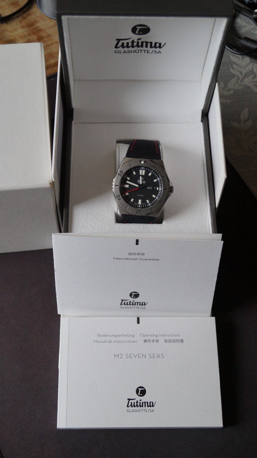 Tutima M2 Seven Seas 6151-01 Titanium black date day case 44mm 500m automatic
