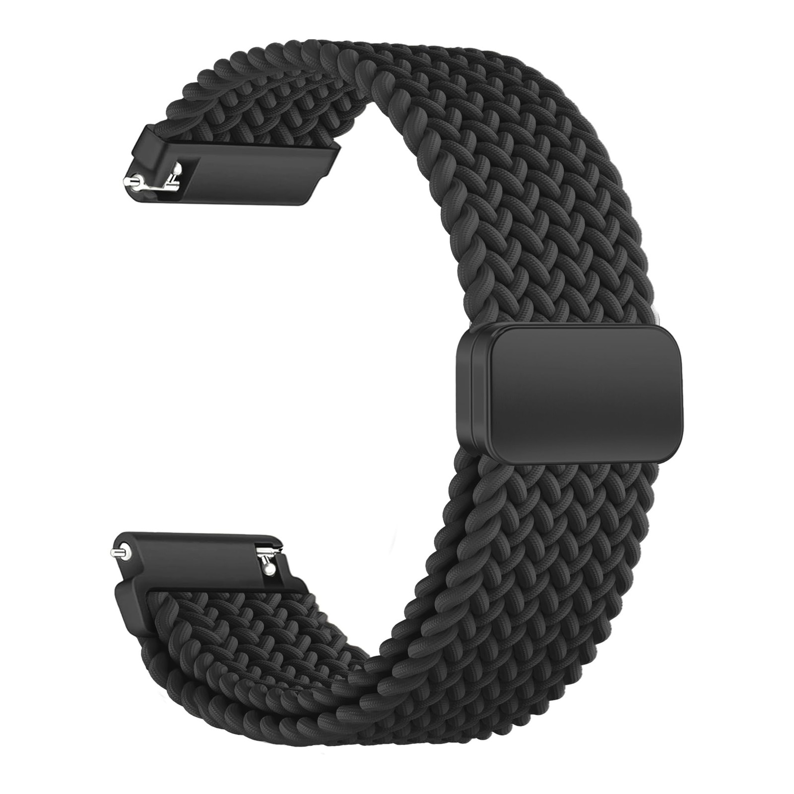 IDW25 Smart Watch Bands, 22mm Braided Elastic Bands 5.85-9.5 inches, Black
