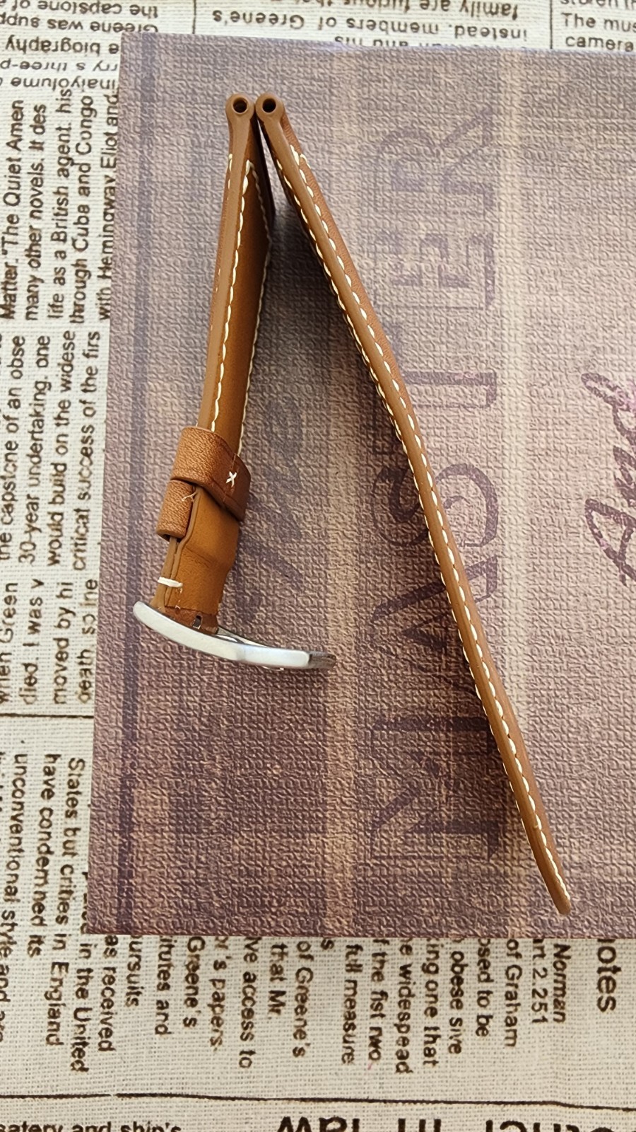 26mm Handmade Thin French Haas Barenia Brown Leather Strap Special 26-26