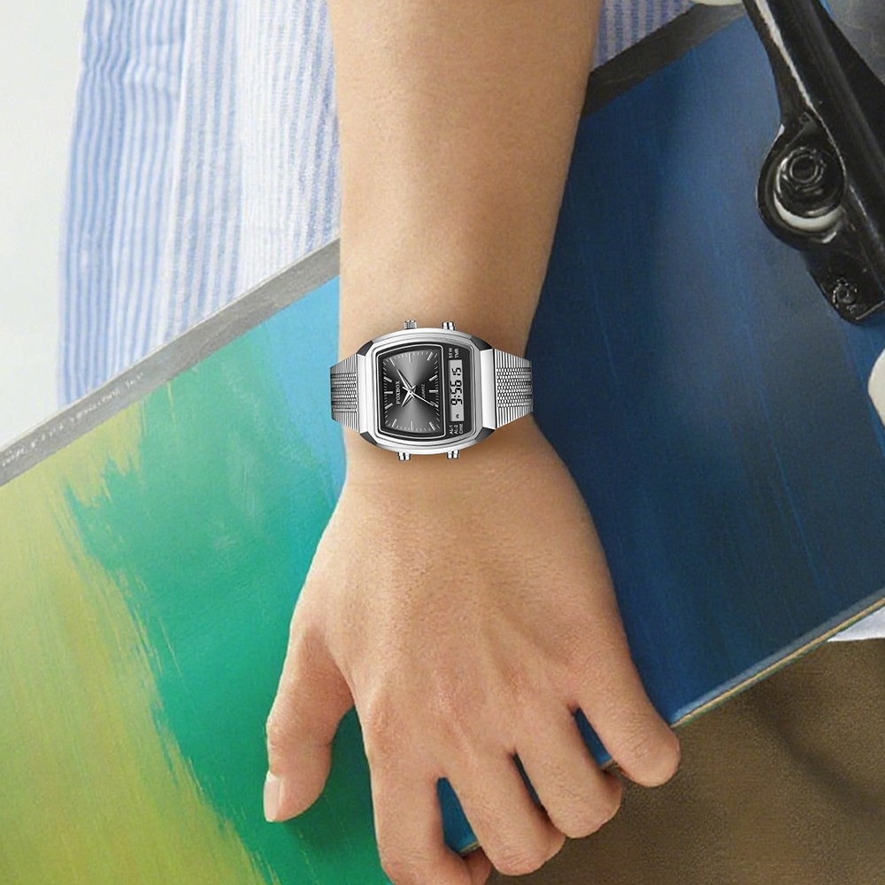 Luxury Sport Wristwatch Waterproof Luminous Stainless Steel Mens Quartz Watch