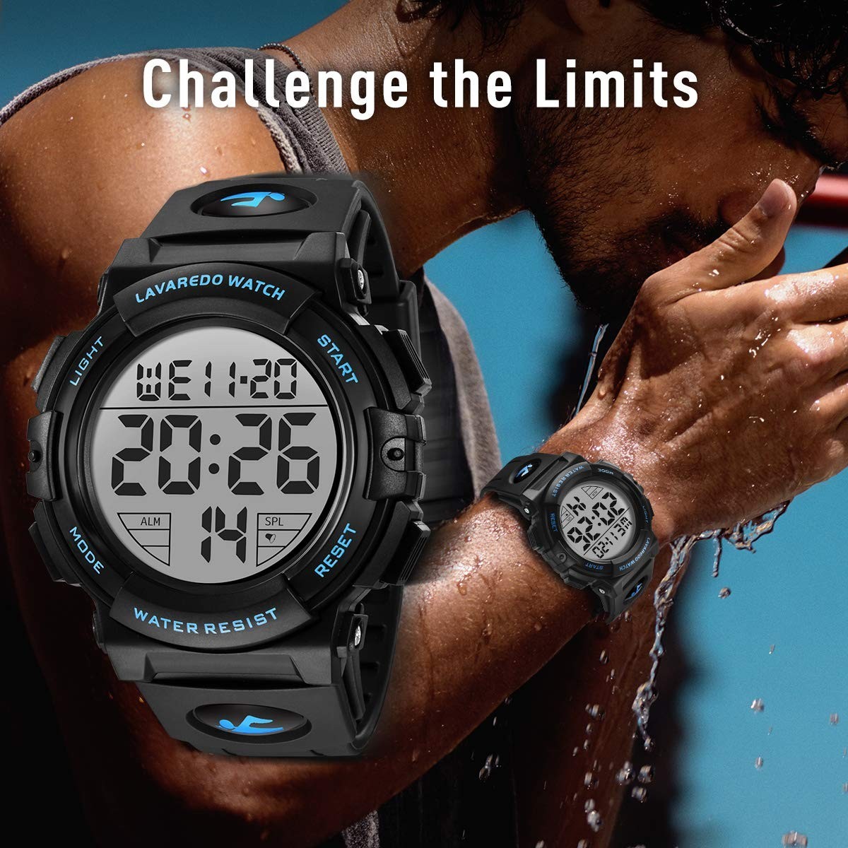 Men’s Waterproof Digital Sports Watch – Military Chronograph with LED Light, Ala