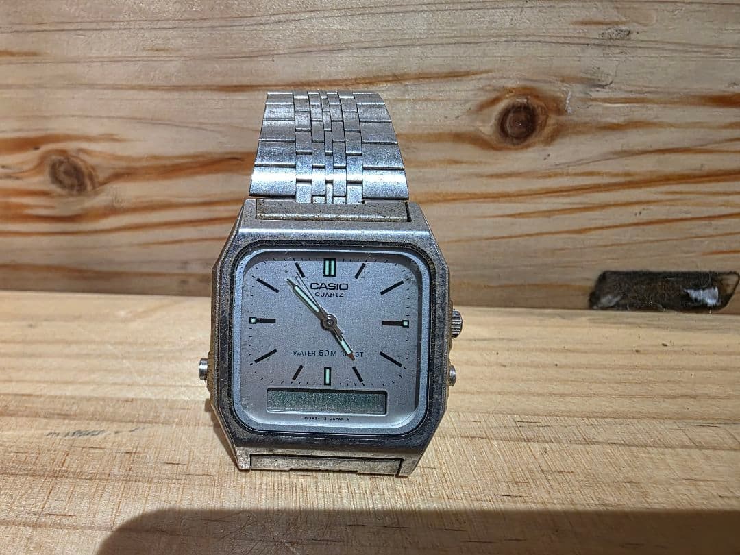 Casio AQ-350W Analog-Digital Square Hybrid Watch