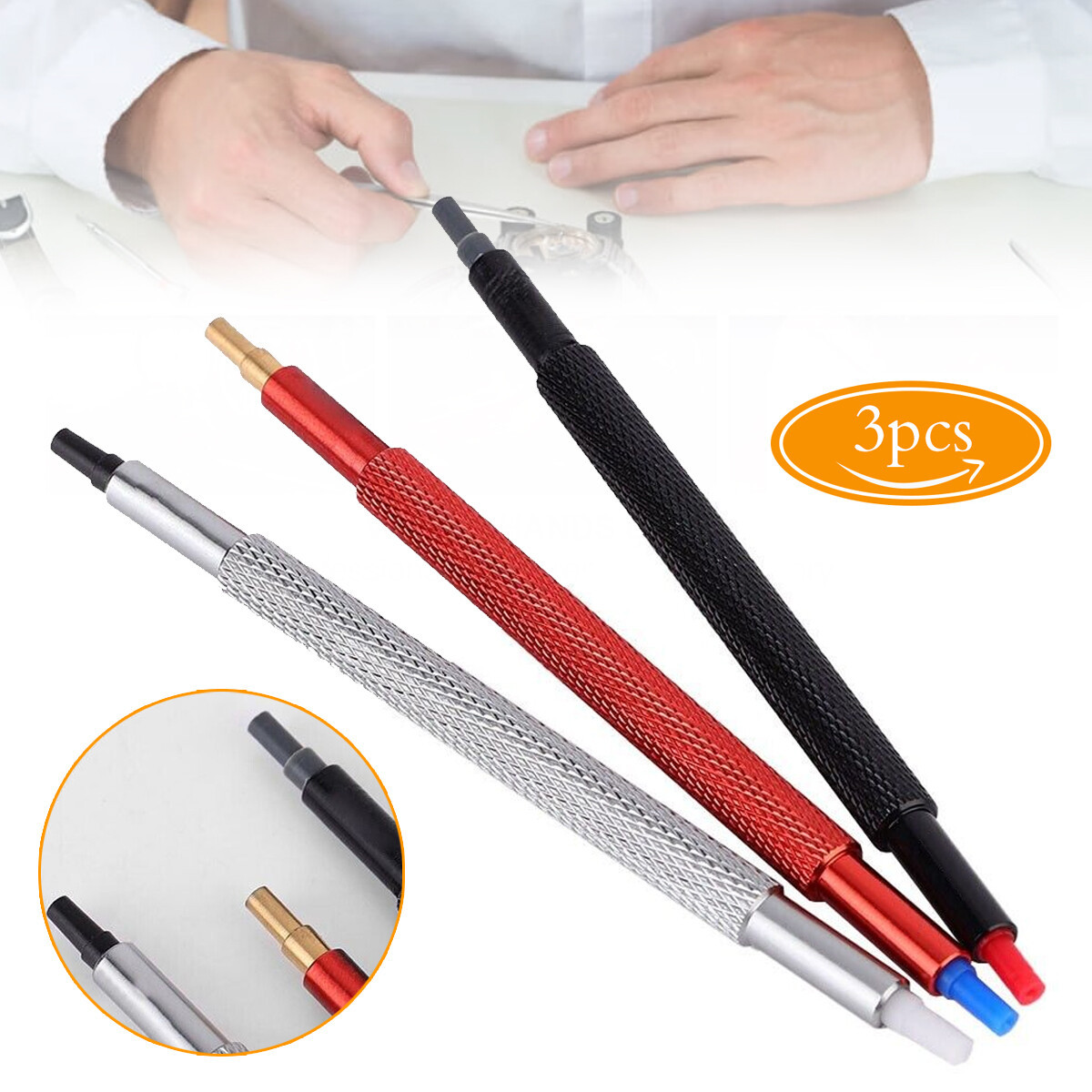 3PCS Watch Hand Pressers Watch Hand Pusher Fitting Set Watchmakers Repair Tools