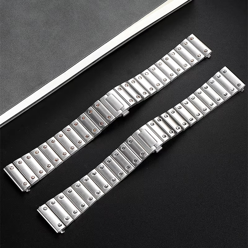 21mm Watch Bracelet Steel Band Strap For Cartier Santos Medium WSSA0009 WSSA0010