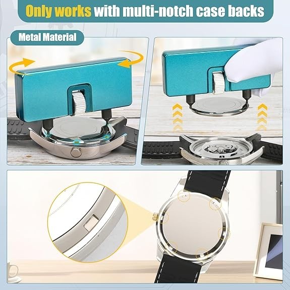 Adjustable Rectangle Watch Back Case Cover Opener Remover Wrench Repair Kit Tool