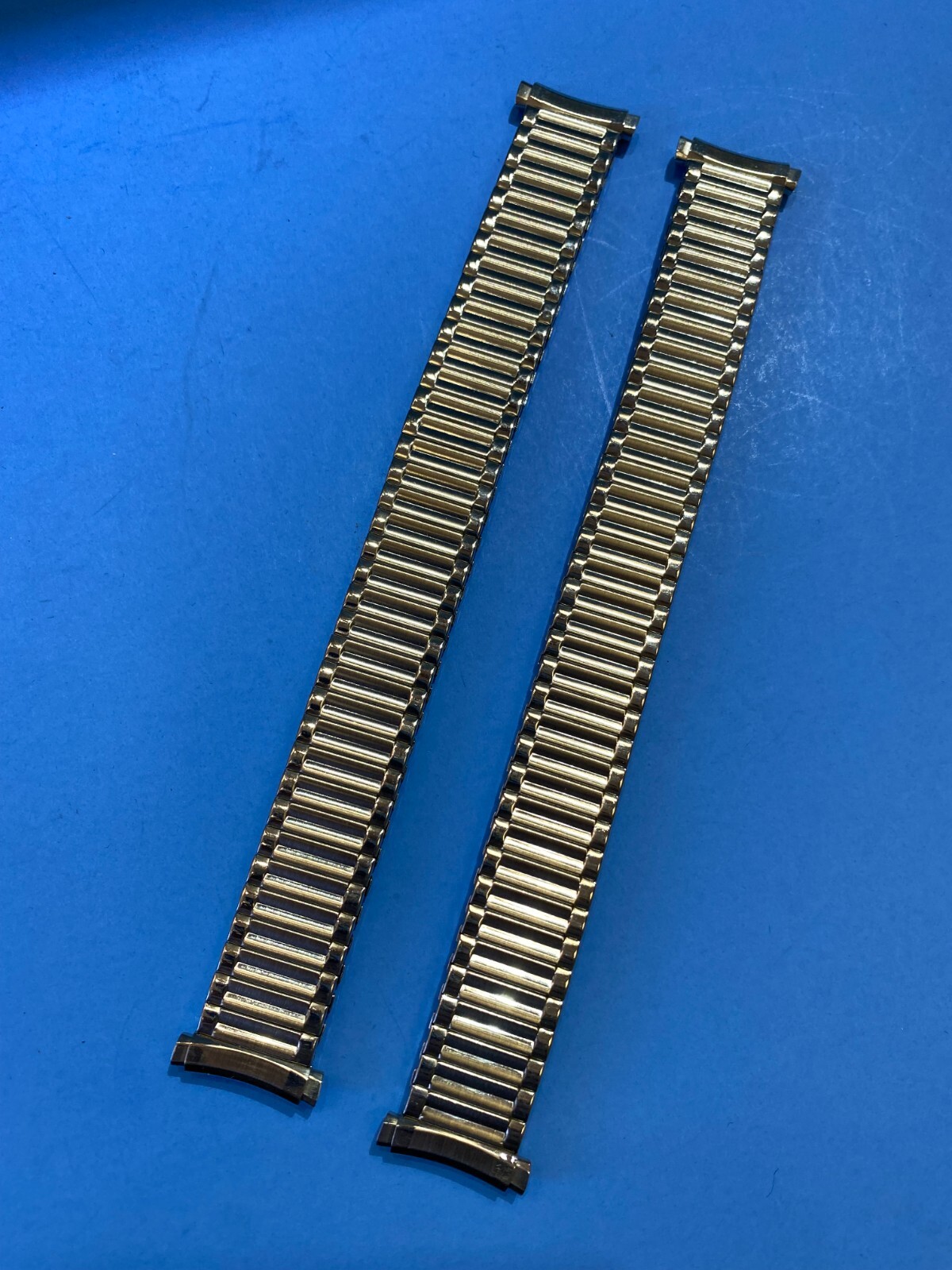 LOT 2 VINTAGE 16 17 18 19 20mm MEN’S STRETCH STAINLESS STEEL WATCH BRACELET BAND