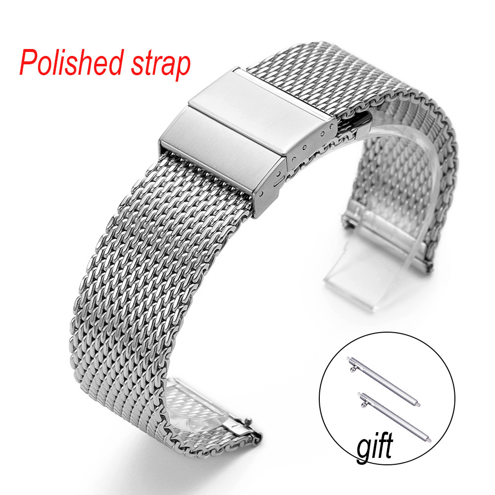 Metal WatchBand 1.0mm Milanese 20/22mm Quick-release Stainless Steel Watch Strap
