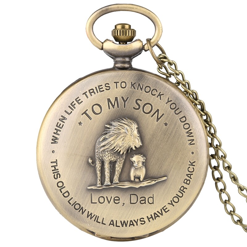 Steampunk Vintage Men’s Quartz Pocket Watch with Necklace Chain Birthday Gifts