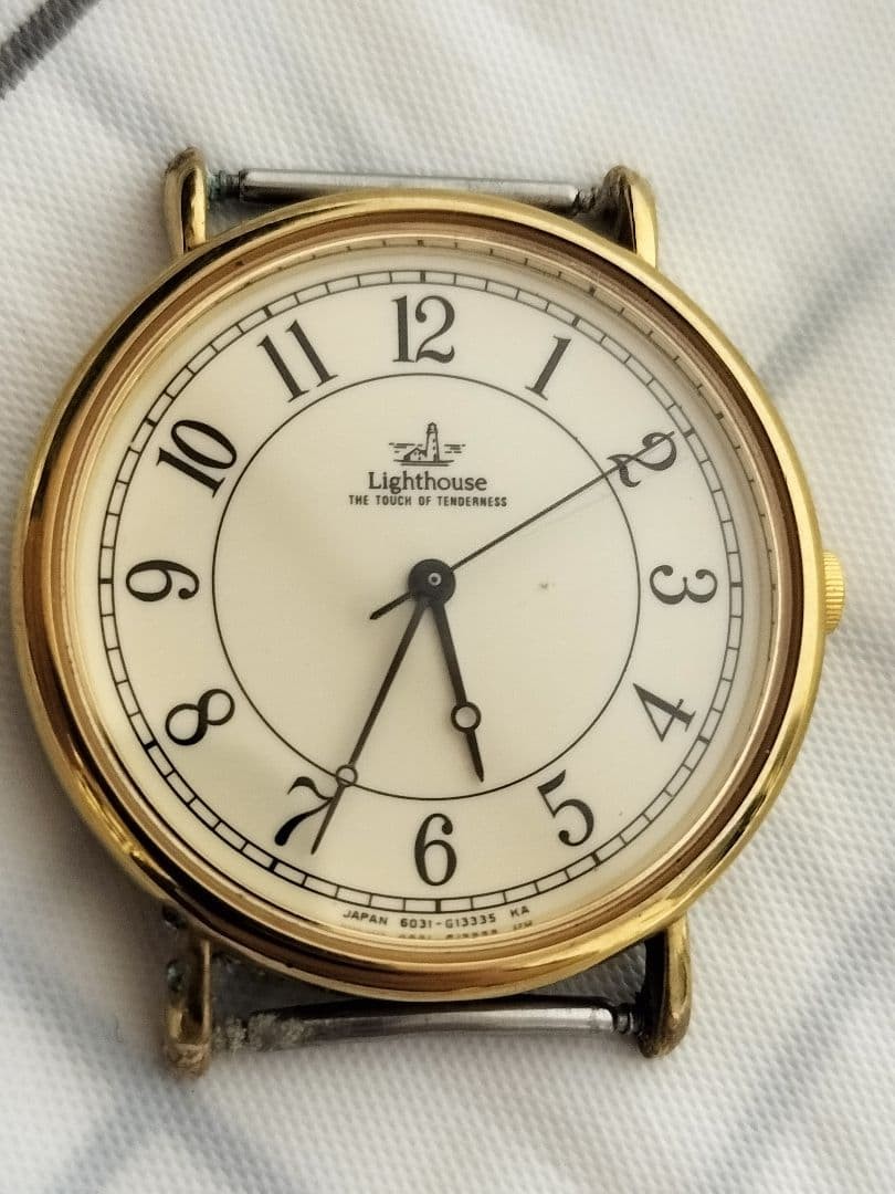 Excellent condition Citizen Lighthouse 6031 gold quartz wristwatch
