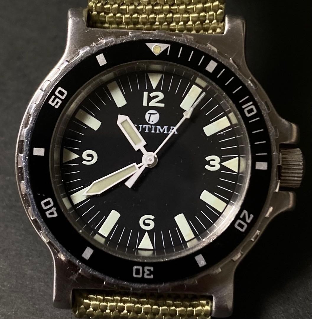 TUTIMA 513 01 Quartz Pilot Watch Black Dial 39mm Extra Strap Set Germany