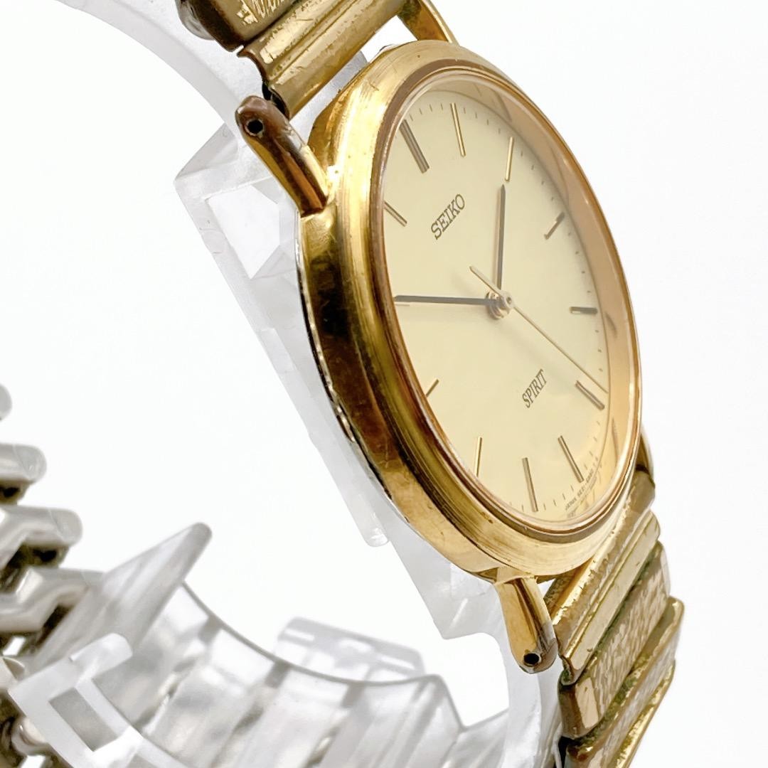 SEIKO Spirit Men s Watch Quartz Gold Stretch Band 275