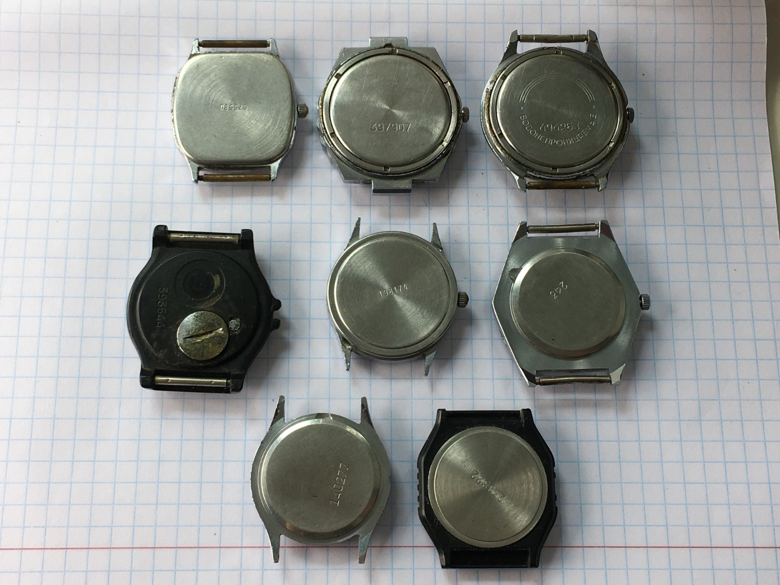 Lot of 8 Vintage USSR men’s quartz Watches Slava Poljot Chaika For Parts Repair