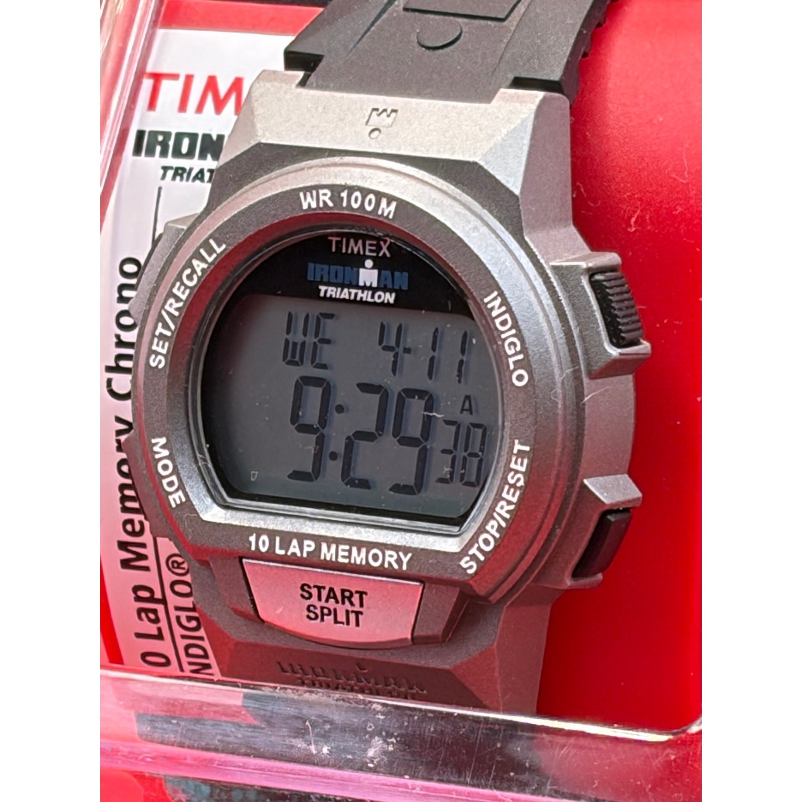 Timex Ironman Triathlon 10-Lap Memory Chrono (T5K223)New Old Stock 1986
