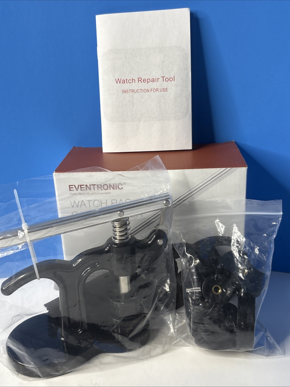 Eventronic Watch Press Set Back Case Closer w/ Molds, Black, New Open Box