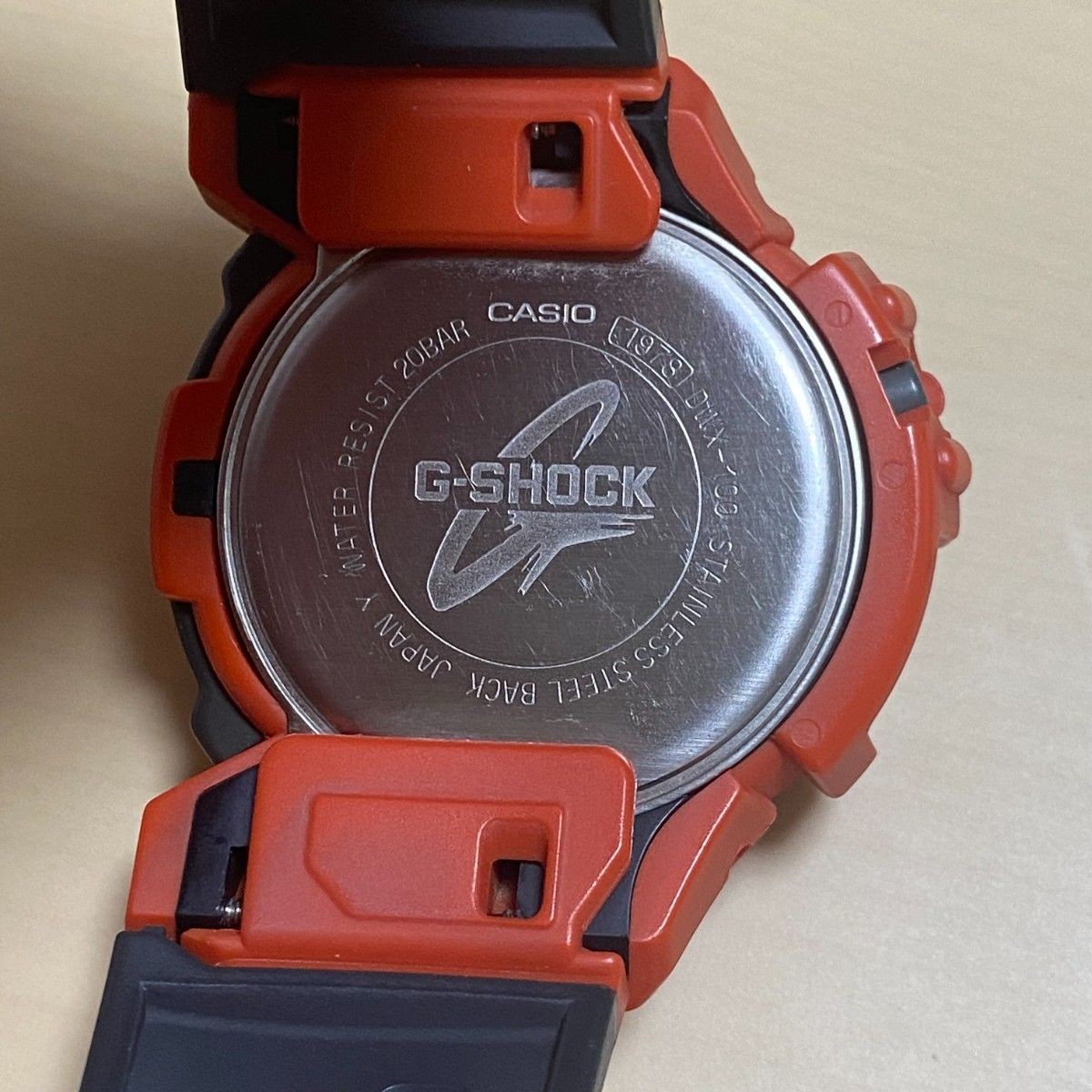 🔴 CASIO G-SHOCK DWX-100 Rare Red Digital Watch WR20BAR Working Vintage