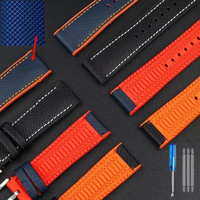 20/22mm Universal Watch Band Nylon Silicone Rubber Watch Strap