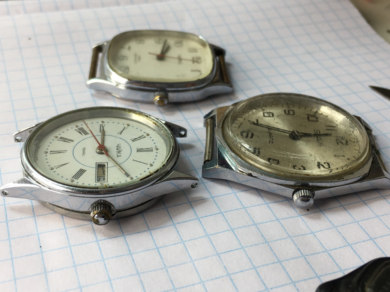 Lot of 8 Vintage USSR men’s quartz Watches Slava Poljot Chaika For Parts Repair