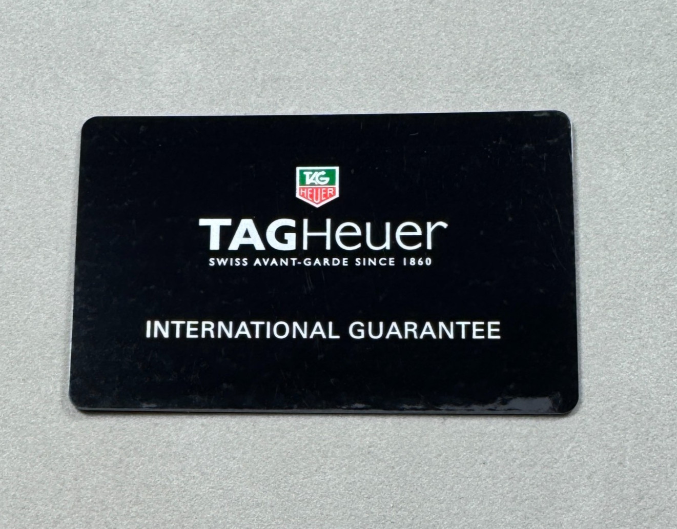 TAG HEUER Watch International Warranty Card For Collectors- unfilled, no booklet