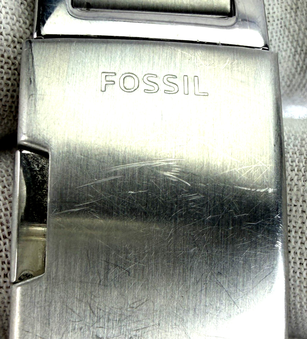 Fossil Stainless Curved Rectangular Mens Tank Watch Elegant Gentlemens NEW BATT
