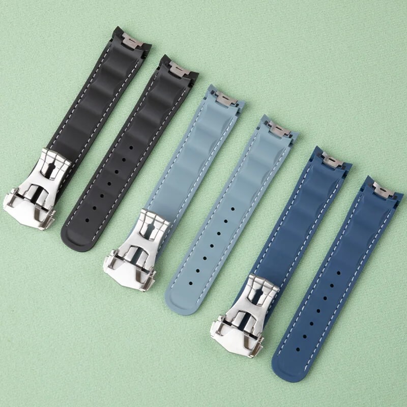 20mm FKM Rubber Strap Wrist Watch Band Fits Omega Seamaster Aqua Terra 41mm