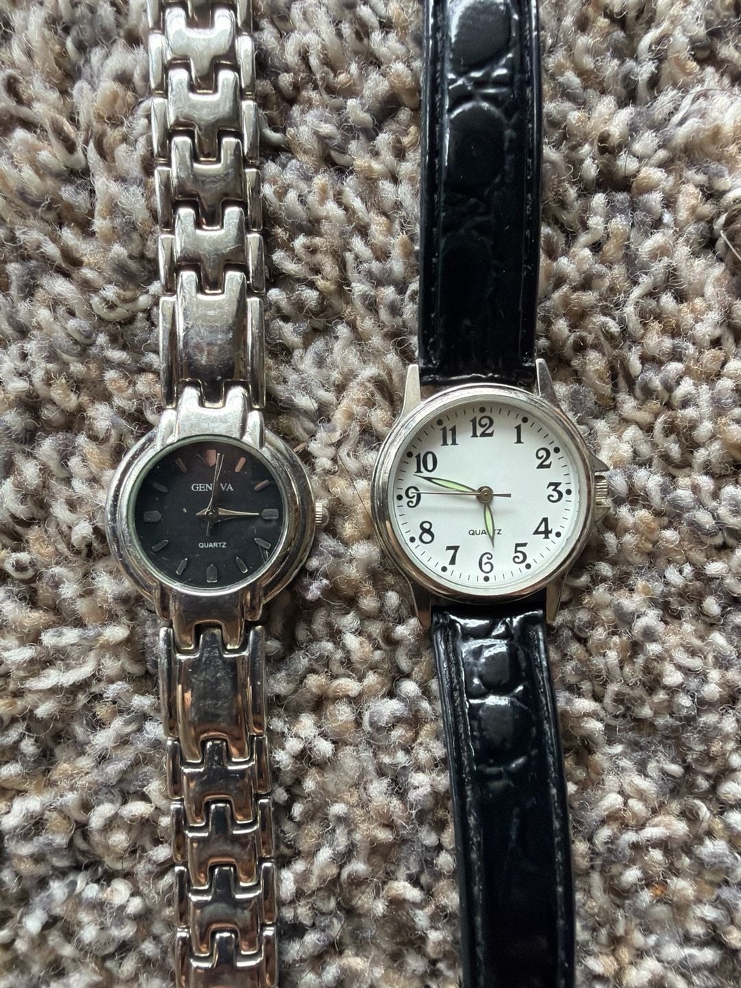 Lot of 2 Geneva Women’s Quartz Watches: Silver-value~75$