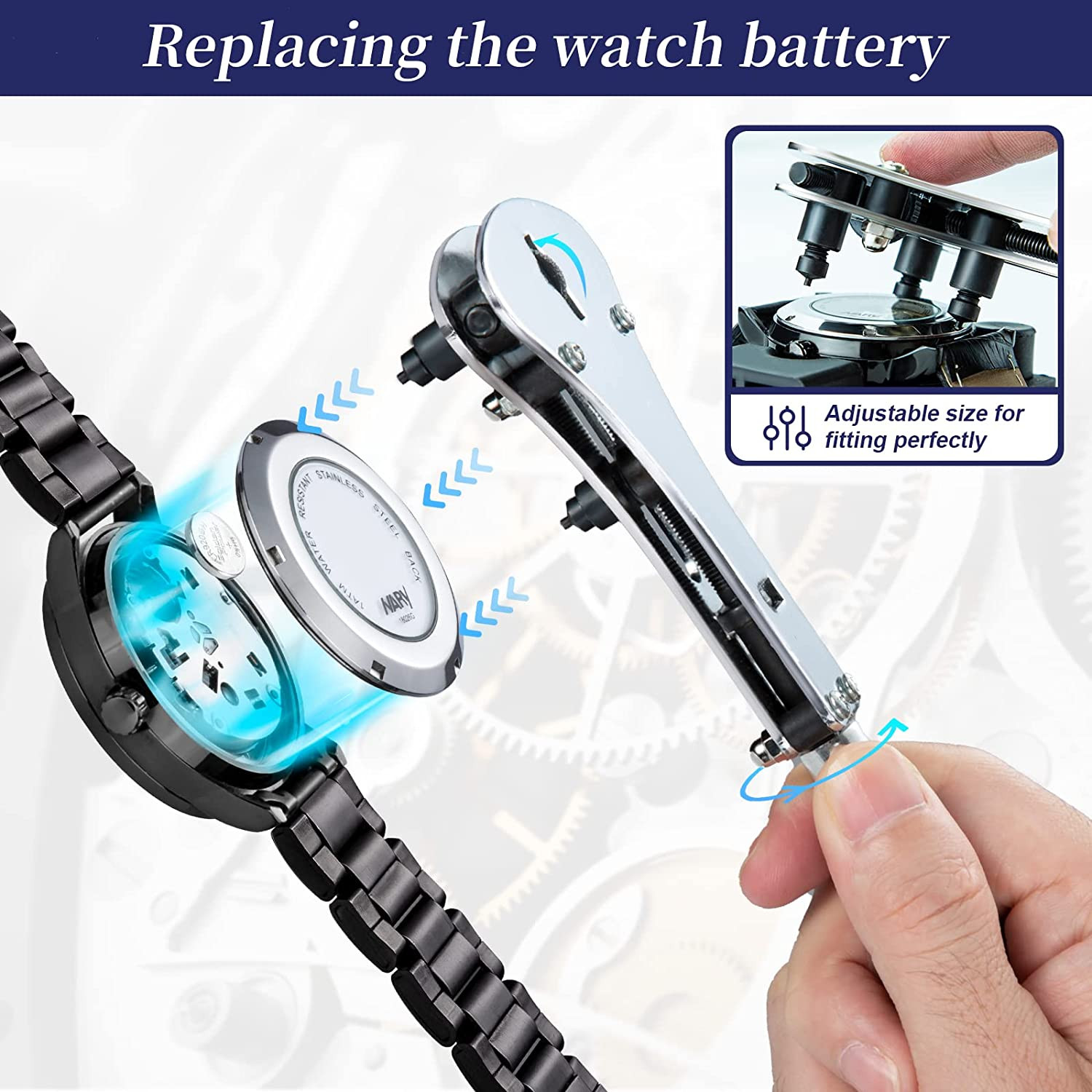 Watch Repair Kit, Professional Watch Battery Replacement Tool, Wat