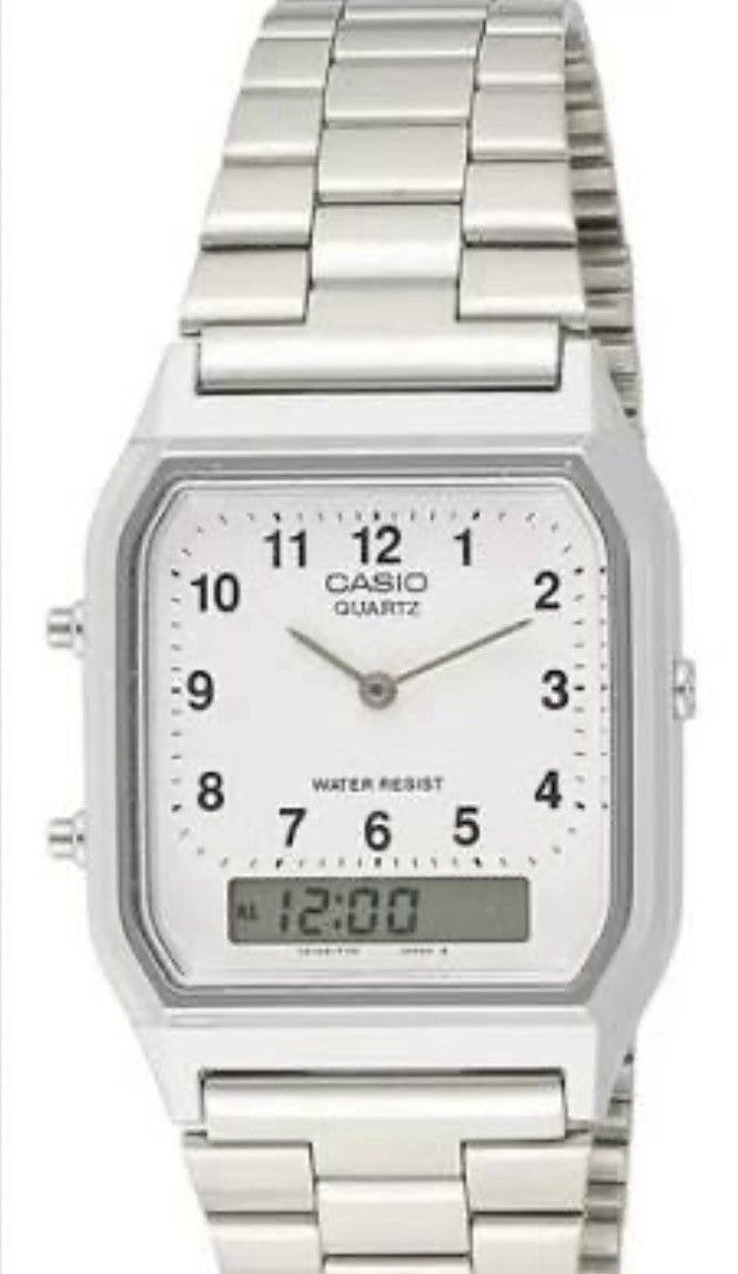 Casio AQ230A-7B Vintage Unisex Adult White Dial Watch