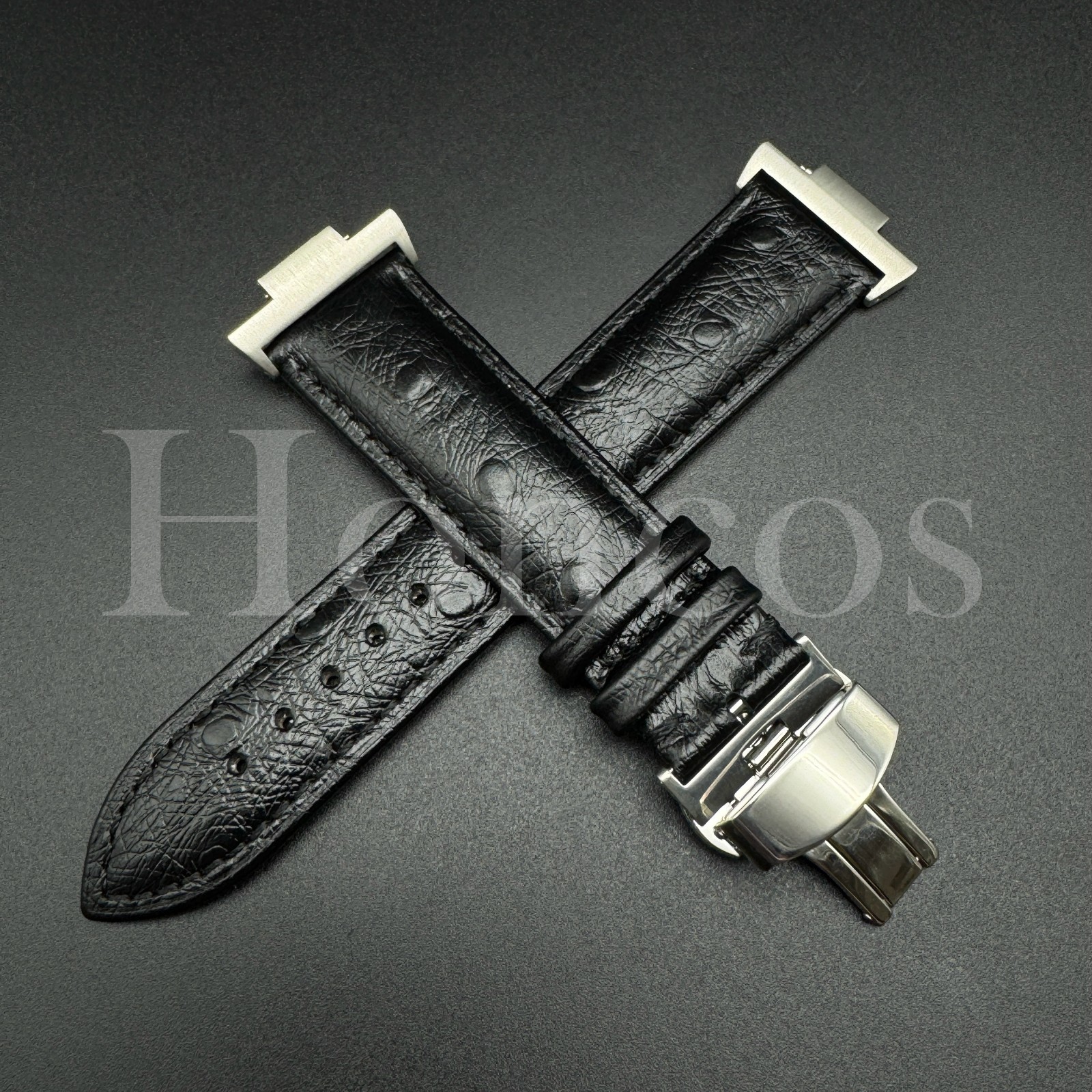 Genuine Leather Ostrich Watch Strap Band Fits for Tissot PRX Clasp + Adapter USA