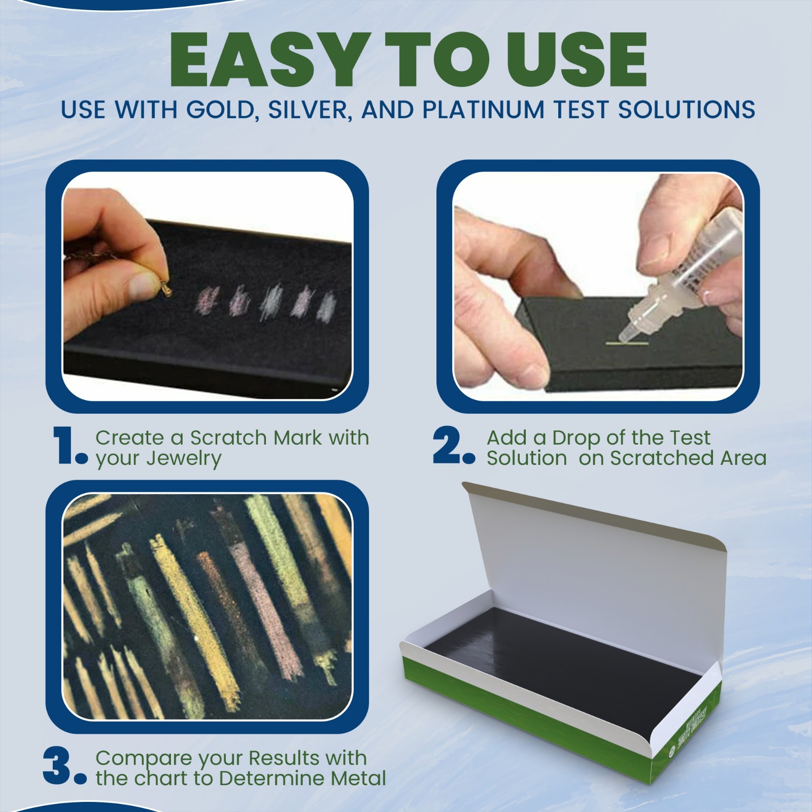 Gold Silver Platinum Testing Kit – Test 9K 10K 12K 14k 18K 22K 999 925 Sterling