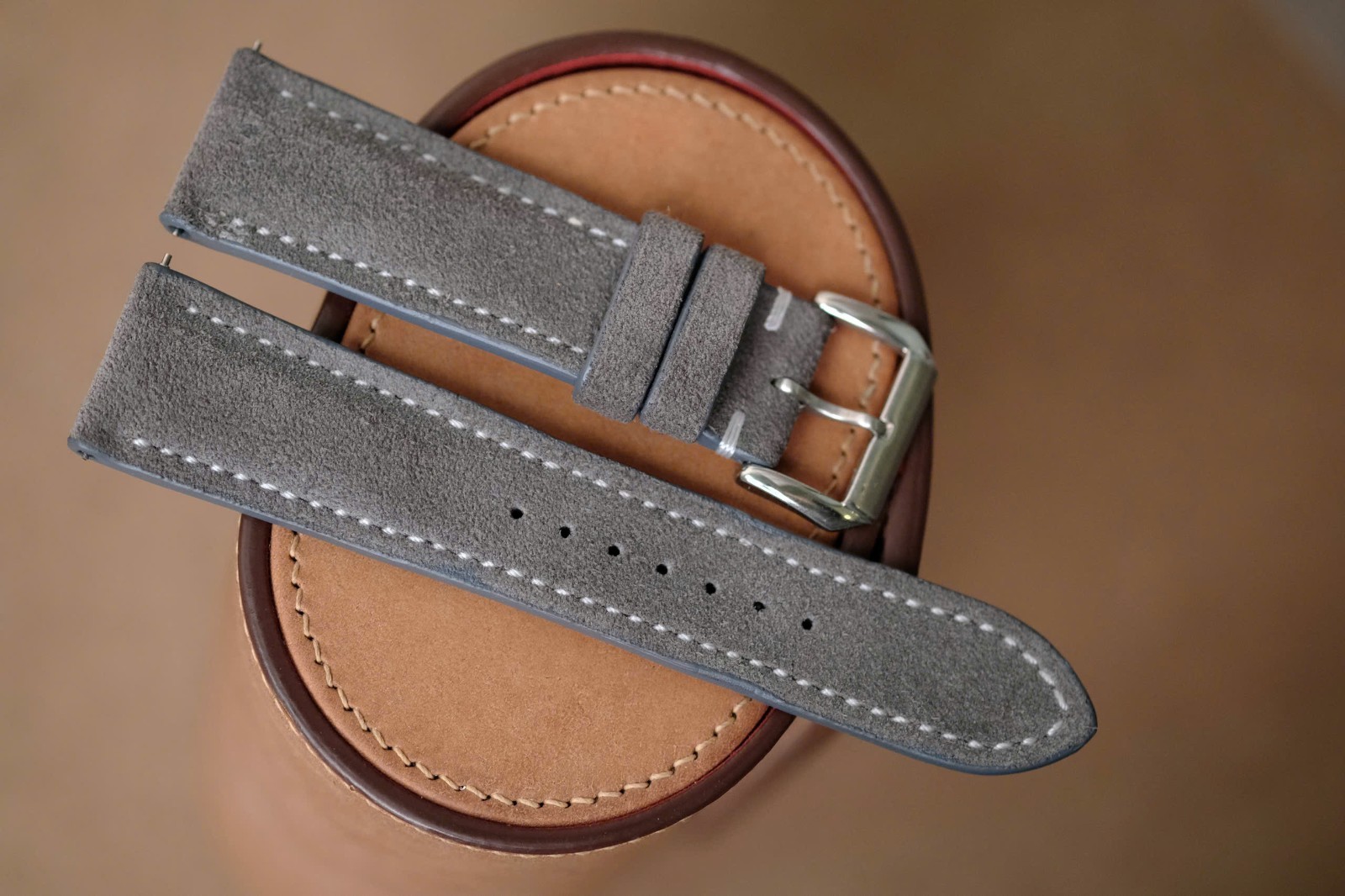 Handmade Gray Suede Leather Watch Strap size 23/20 (or any size)