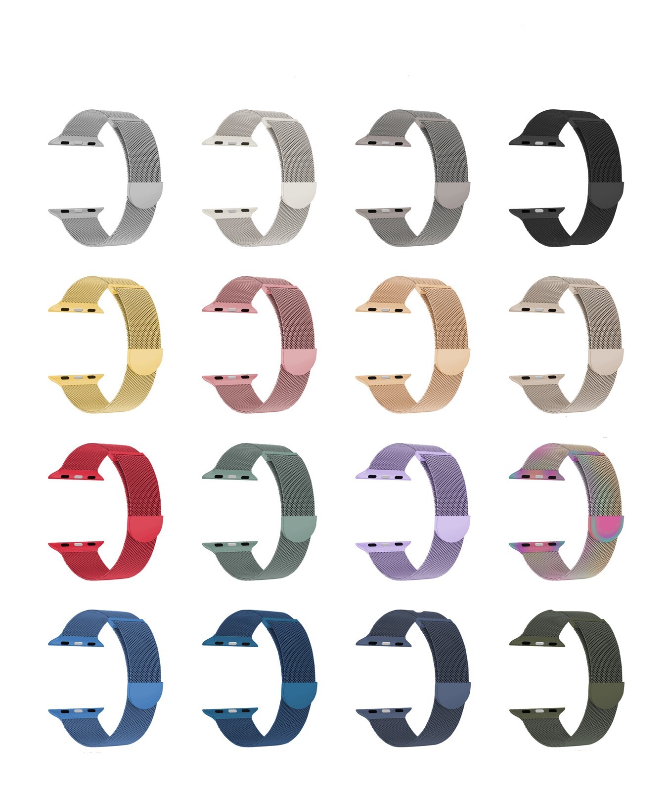 Magnetic Clasp Replacement Mesh Metal Bands For iWatch Bands 42mm 44mm 45mm 49mm