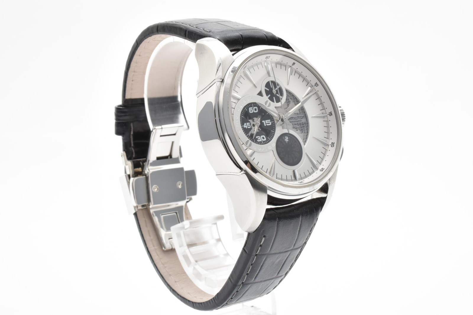 HAMILTON Jazzmaster Open Secret Chronograph AT H327560 Men’s Watch White Dial JP