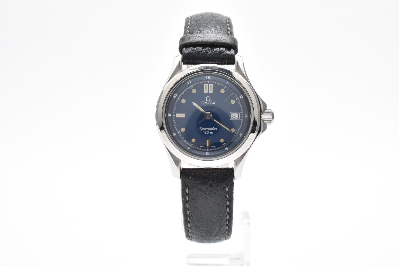 Vintage [Near MINT] OMEGA Seamaster 120m 2571.80 Blue Dial Silver Women’s Watch