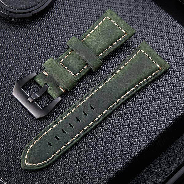 Crazy Horse Brushed Genuine Leather Watch Band Strap 20/22/24/26mm for Panerai