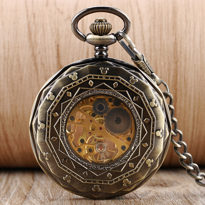 Luxury Mechanical Pocket Watches Men’s Wind Up Steampunk Hand Winding Fob Watch