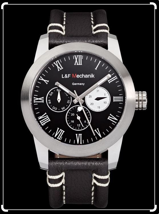 L&F Mechanics Men’s Watch PANTERA Mechanical Watch – Date, Day & 24-Hour Display