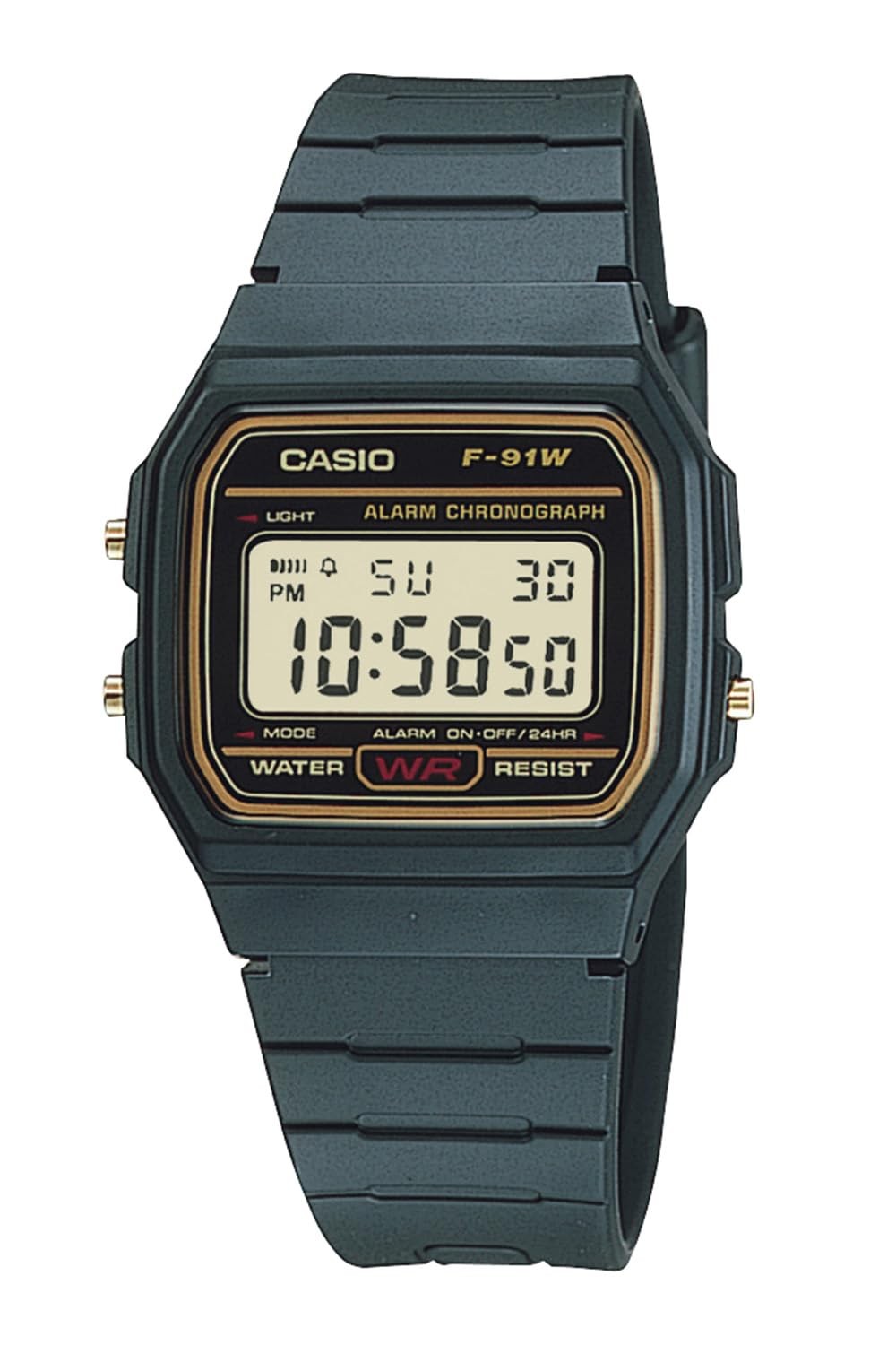 Casio Collection F-91WG-9QJH Wristwatch Watch w/ Box Mens Black Gold