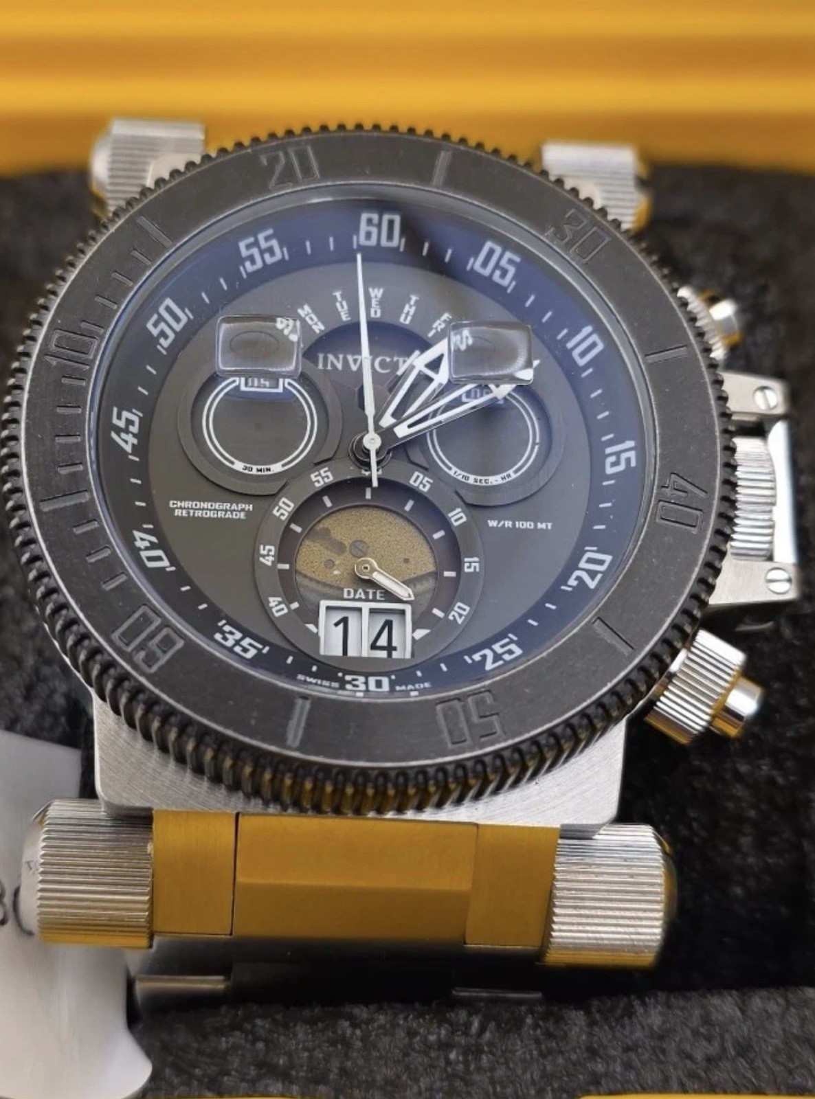🔥CEO LOT🔥Invicta Coalition Forces 51mm Silver Gunmetal Tone Men’s Watch 17646