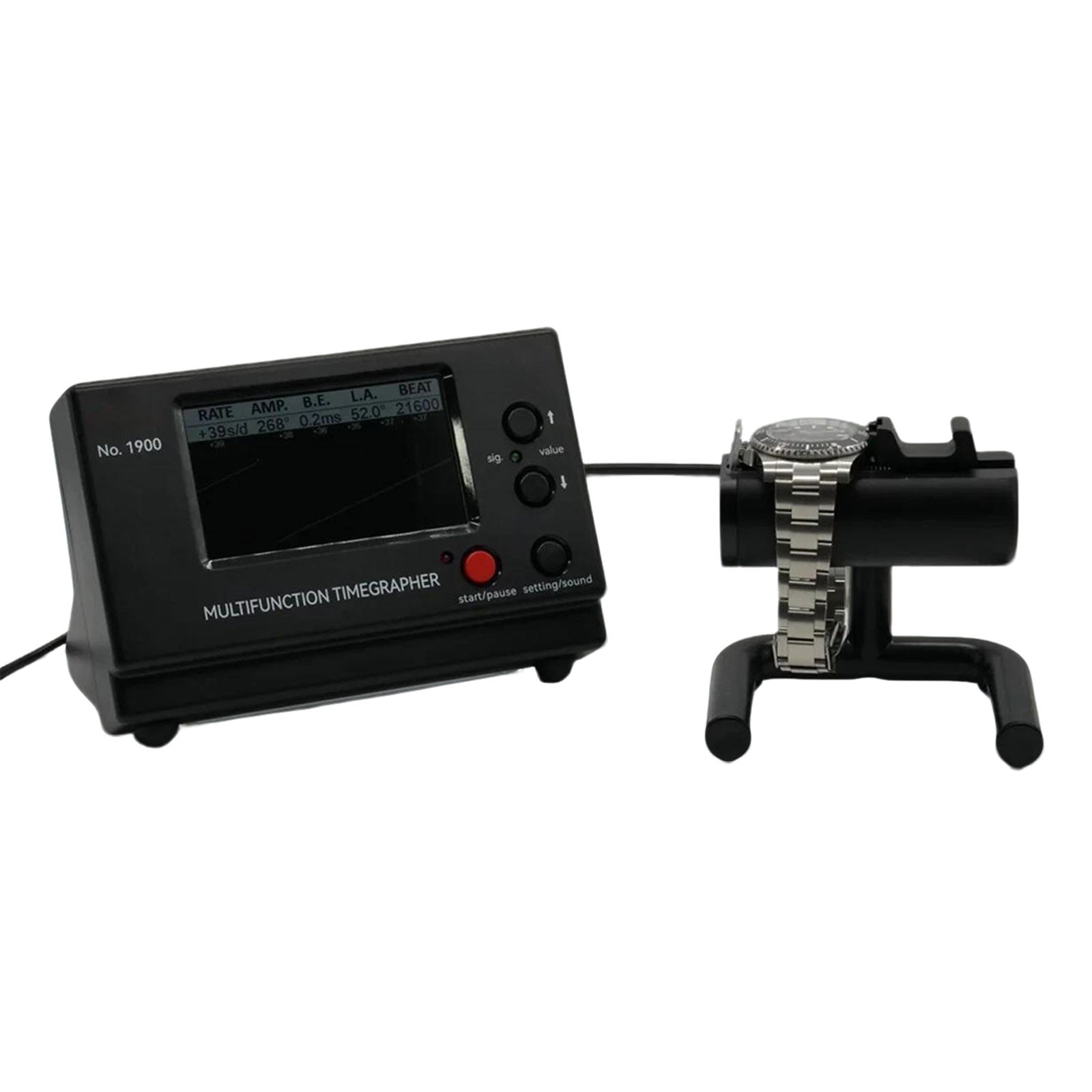 Weishi No.1900 Timegrapher Mechanical Watch Timing Machine Multifunction Black