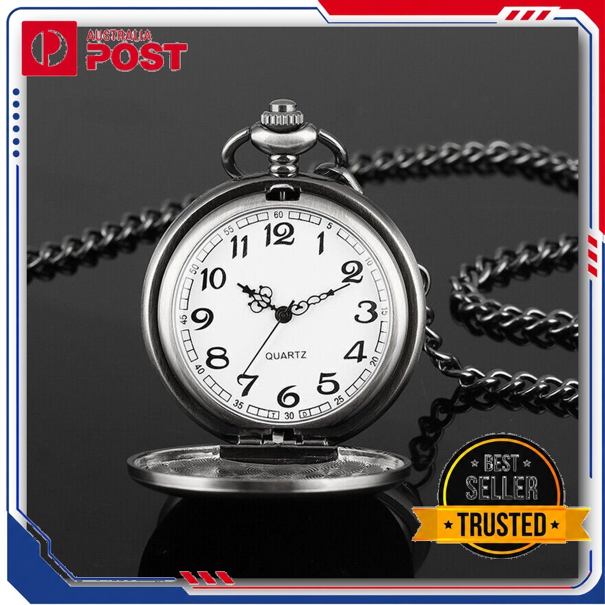Antique Retro Mechanical Skeleton Steampunk Pocket Watch with Chain for Men