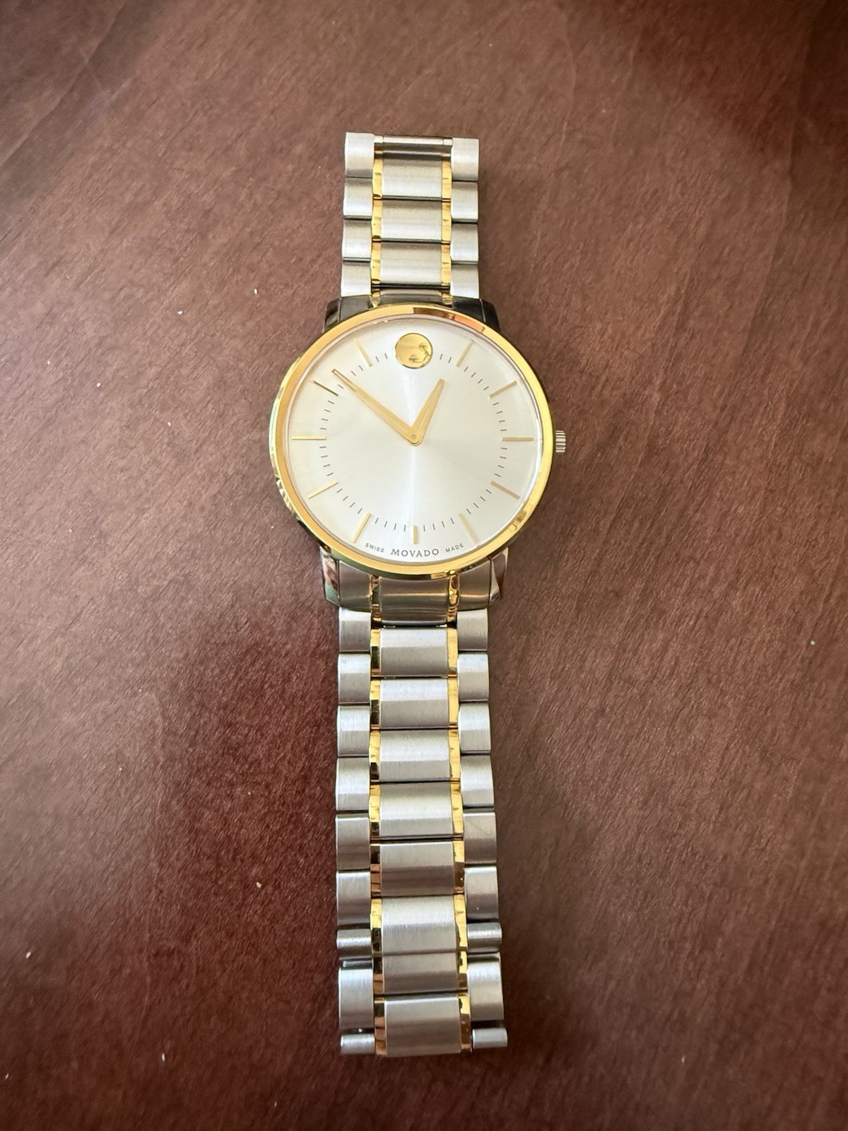Movado TC 40mm Stainless Steel and Gold Tone Wristwatch ($1495 MSRP)39.1.20.1209