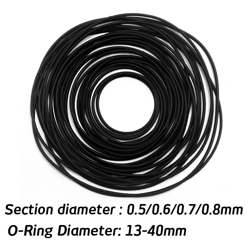Watch Back Cover Rear Case Gasket Waterproof O-Ring 0.5-0.8mm Seal Rings 13-40mm
