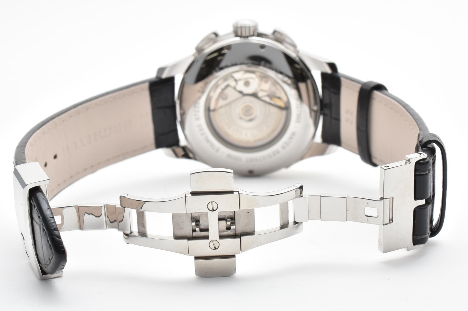 HAMILTON Jazzmaster Open Secret Chronograph AT H327560 Men’s Watch White Dial JP