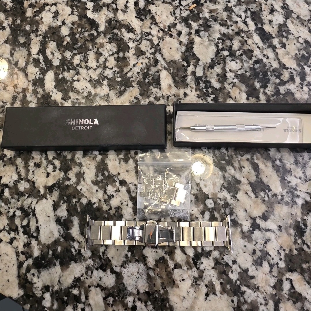 Shinola 20mm Stainless Steel 3-Link Bracelet READ Damaged