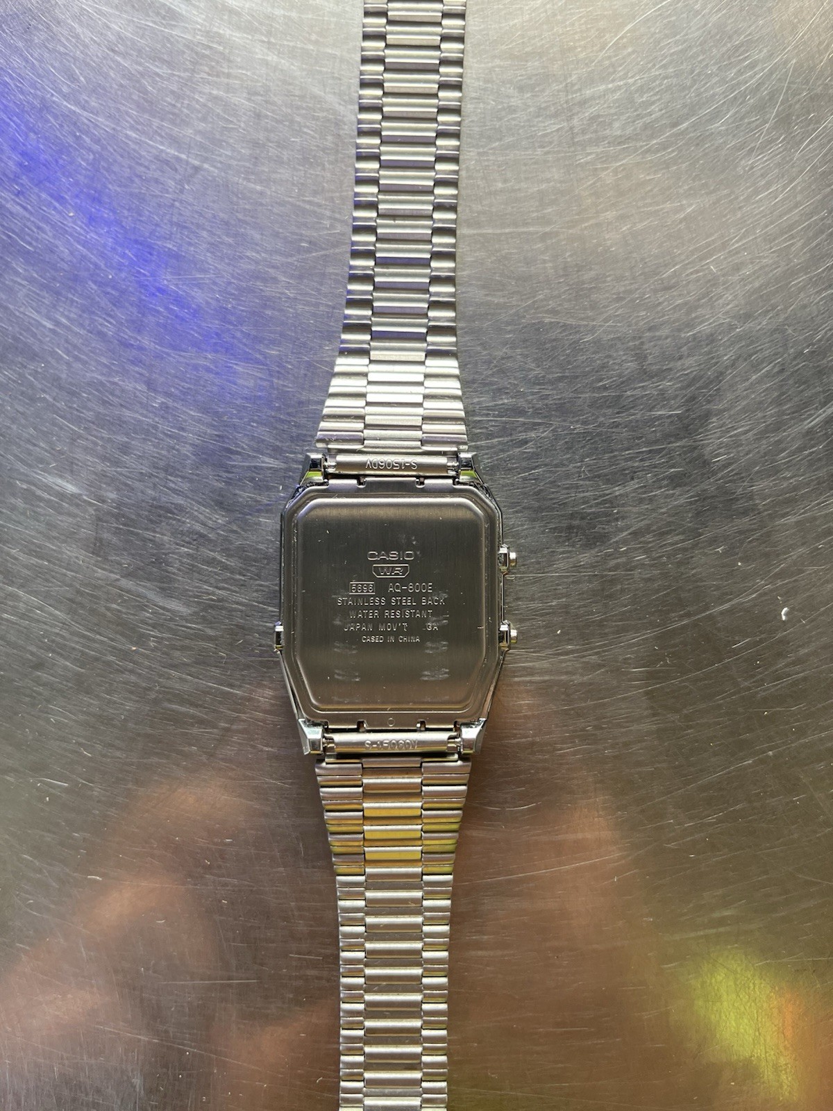 Casio AQ-800 Ana-Digi Quartz Alarm Chronograph SS Silver Bracelet 32mm