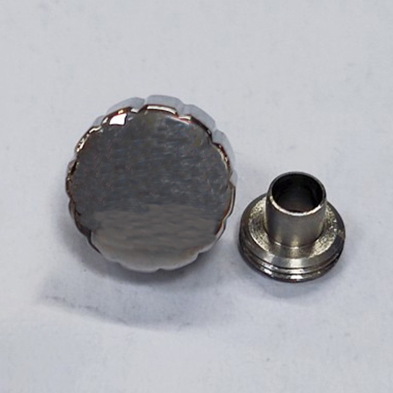 For Omega Seamaster Watch 6.5MM 7.0MM Locking Handle Crowns With Tube Silver