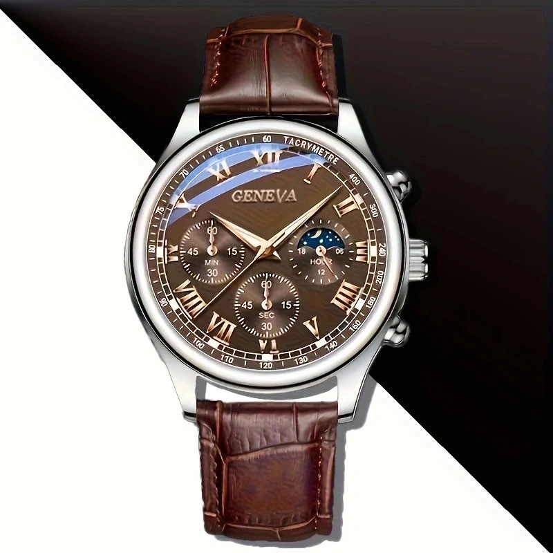 Fashion Men Business Watches Casual Leather Strap Quartz Watch for Men