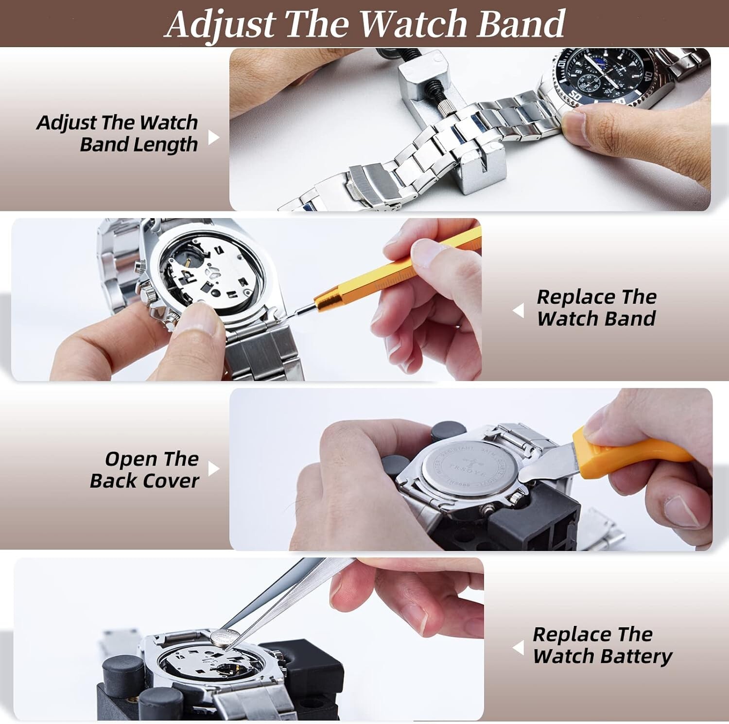 【Combination Version】Eventronic Watch Repair Tool Kit + Press Set,…